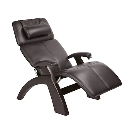 Classic Manual Zero-Gravity Recliner with Dark Walnut Base